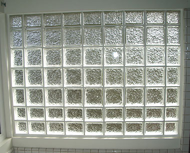 Large glass block window.